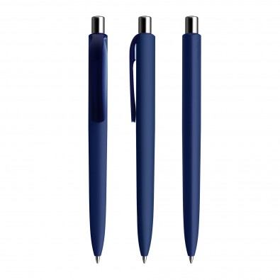 Prodir DS8 Soft Touch PRR Push Kugelschreiber, Sodalithblau-Silber poliert Prodir DS8 Soft Touch PRR Push Kugelschreiber, Sodalithblau-Silber poliert